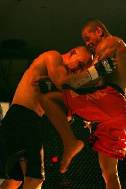Mixed martial arts athletes training in competition
